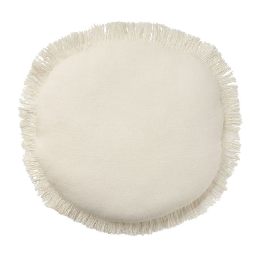 Mina Victory -  Sofia Solid 20"x20" Round Indoor Thro Ivory